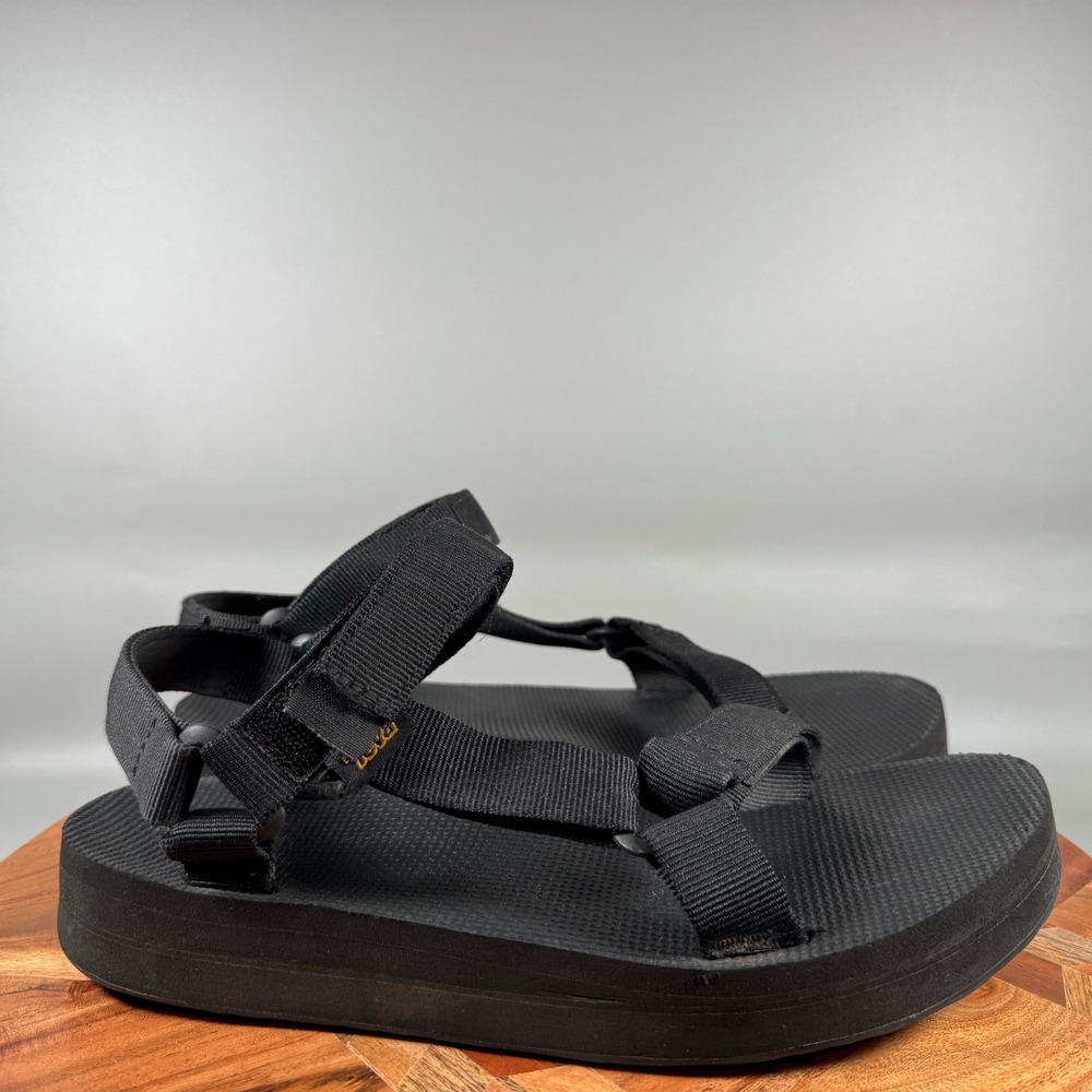 Teva Midform Universal Black Platform Sandals Womens Size 9 1090969 Strappy EVA